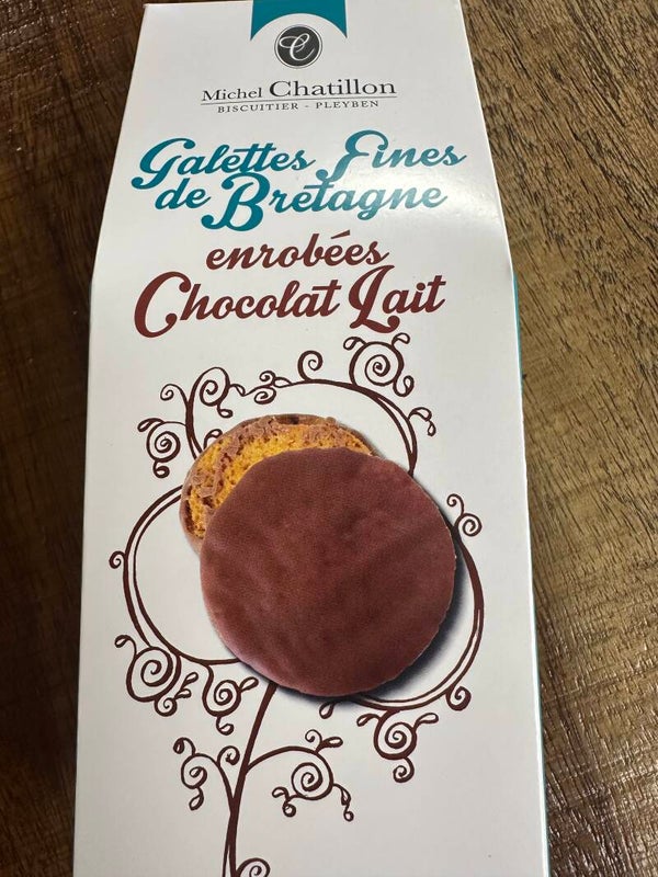 Galettes fines enrobées de chocolat lait