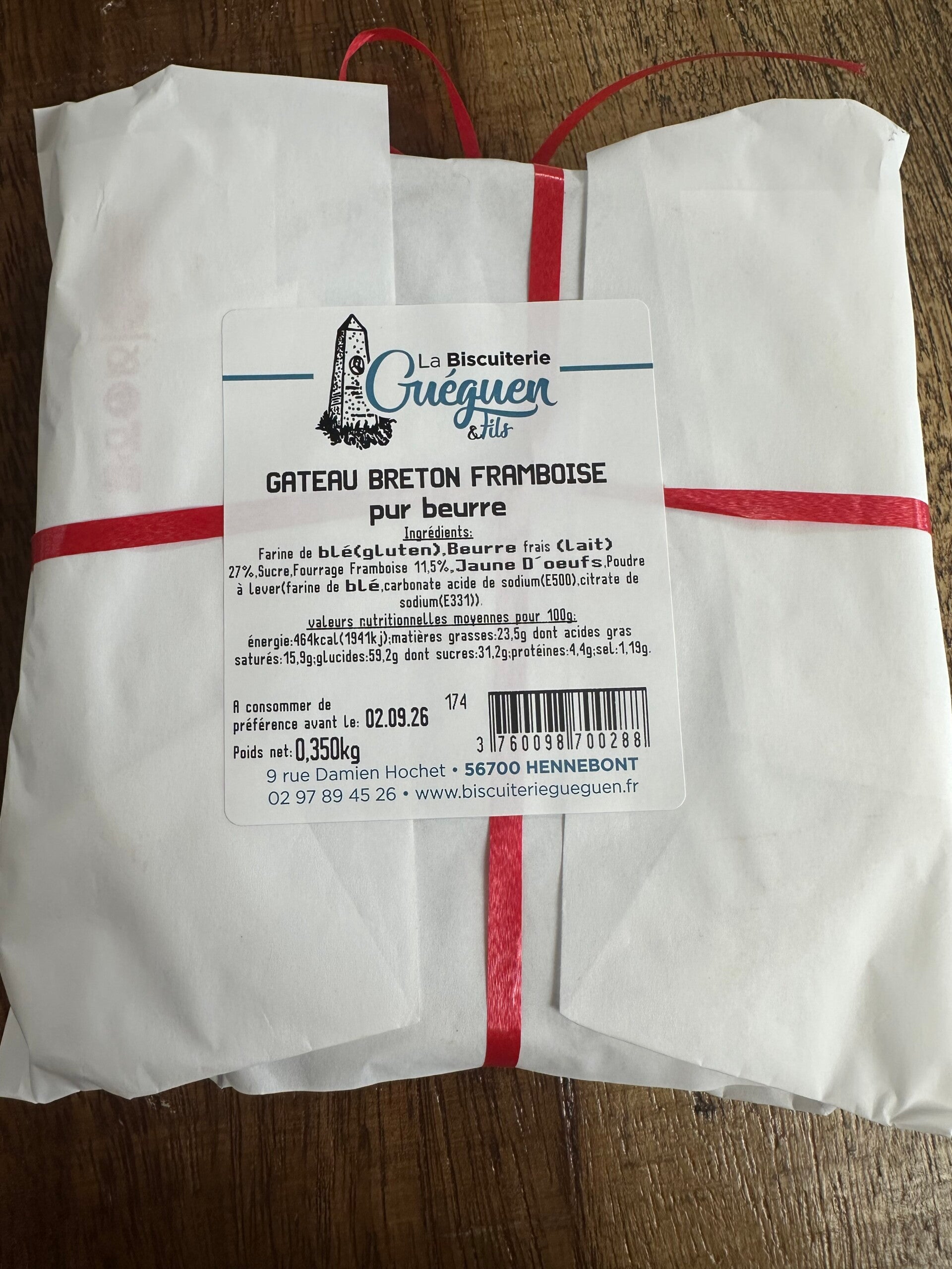 Gâteau breton framboise pur beurre