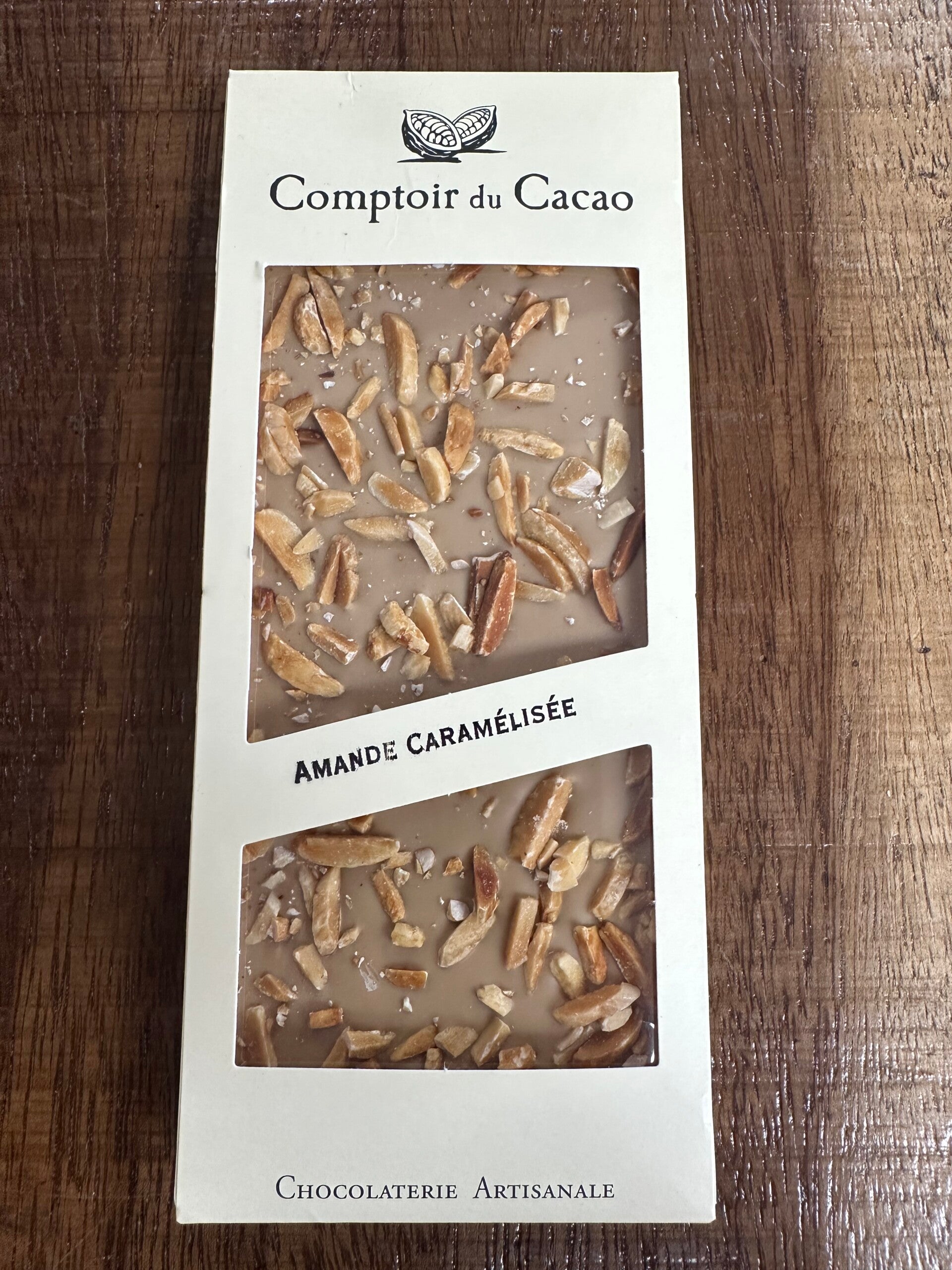 Tablette chocolat blond amande, COMPTOIR DU CACAO, 90g