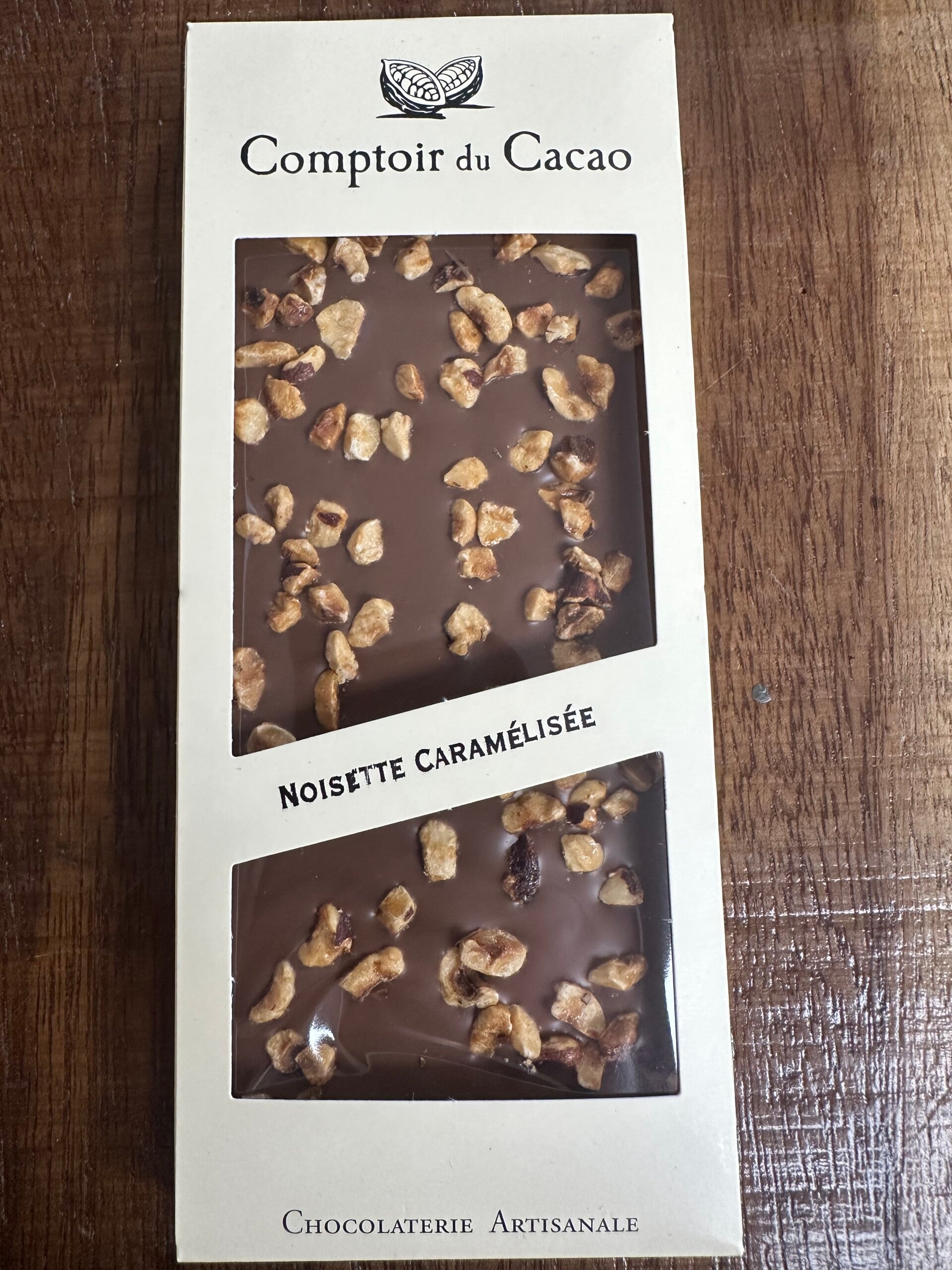 Tablette lait noisettes caramélisées, COMPTOIR DU CACAO, 90G