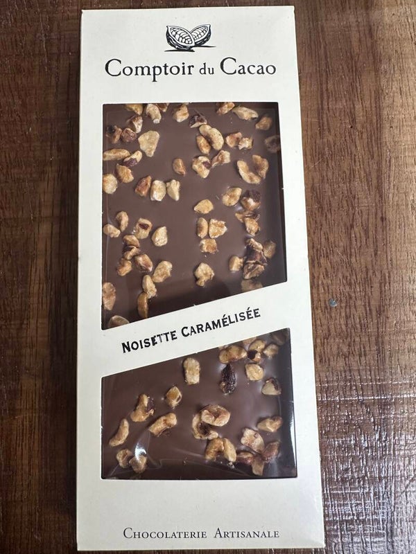 Tablette lait noisettes caramélisées, COMPTOIR DU CACAO, 90G