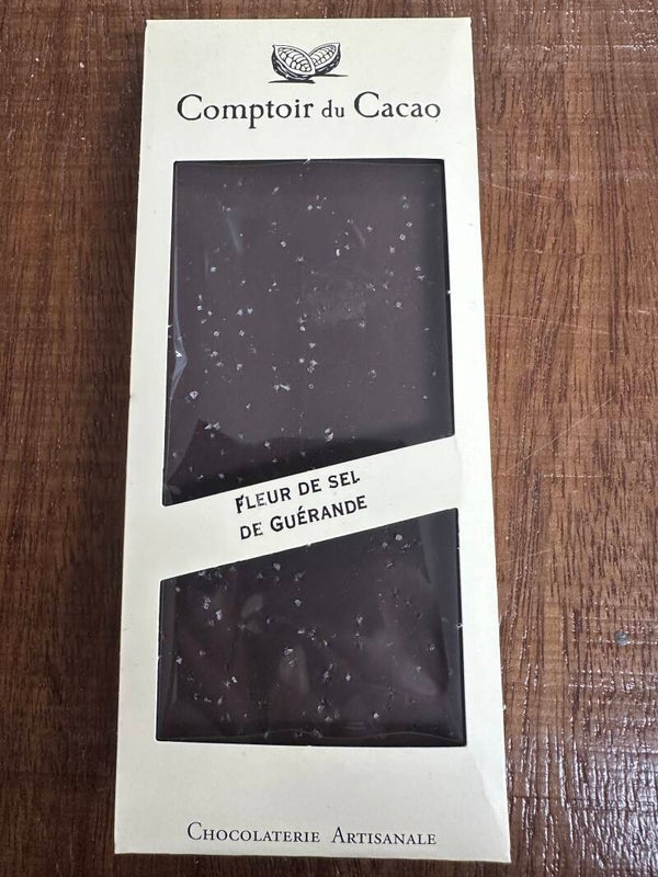 Tablette noire fleur de sel, COMPTOIR DU CACAO, 90g
