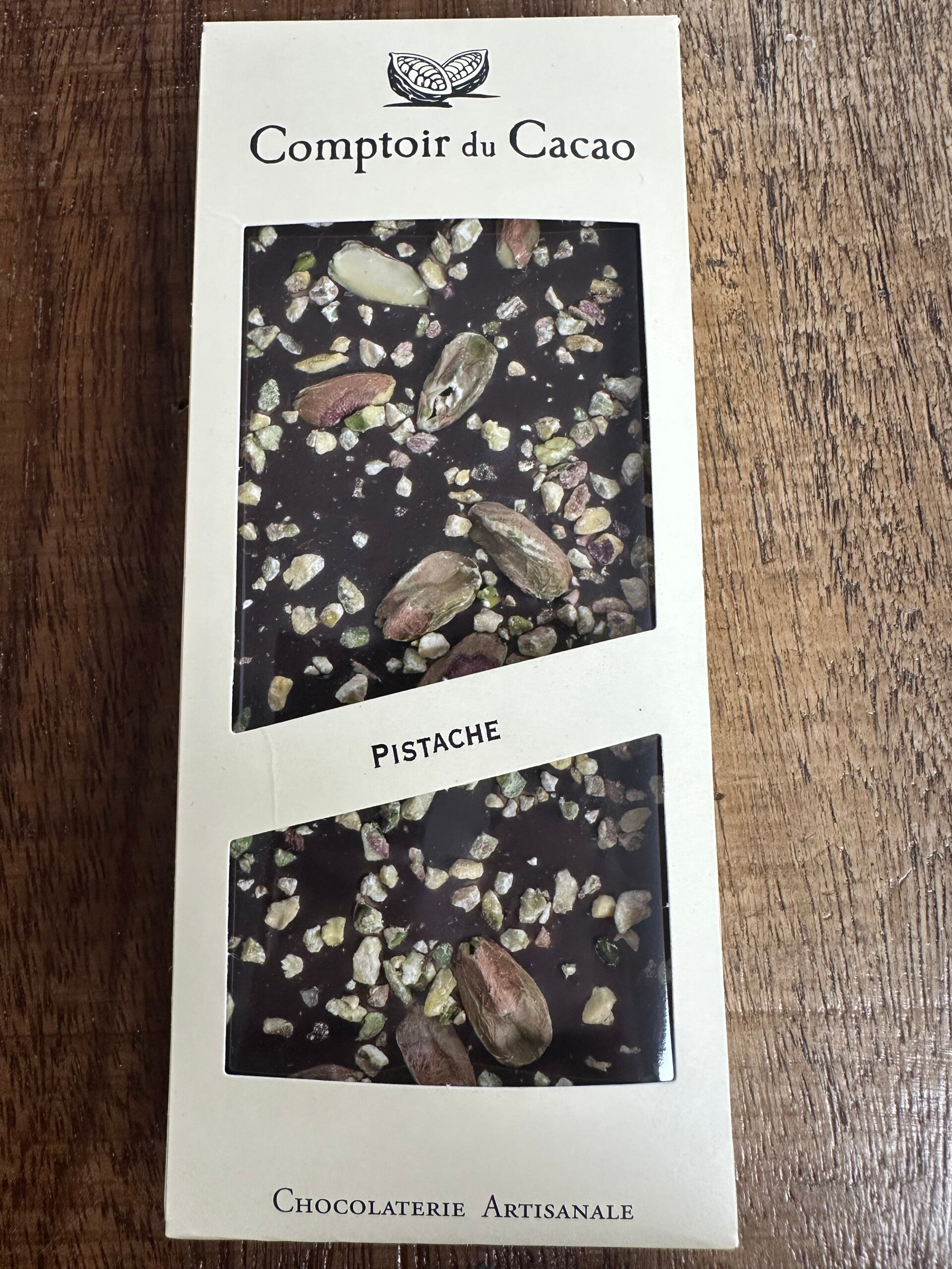 Tablette noire pistache, COMPTOIR DU CACAO, 90g