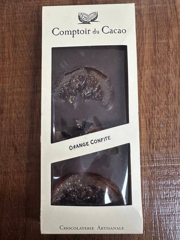 Tablette noire orange confite, COMPTOIR DU CACAO, 90g