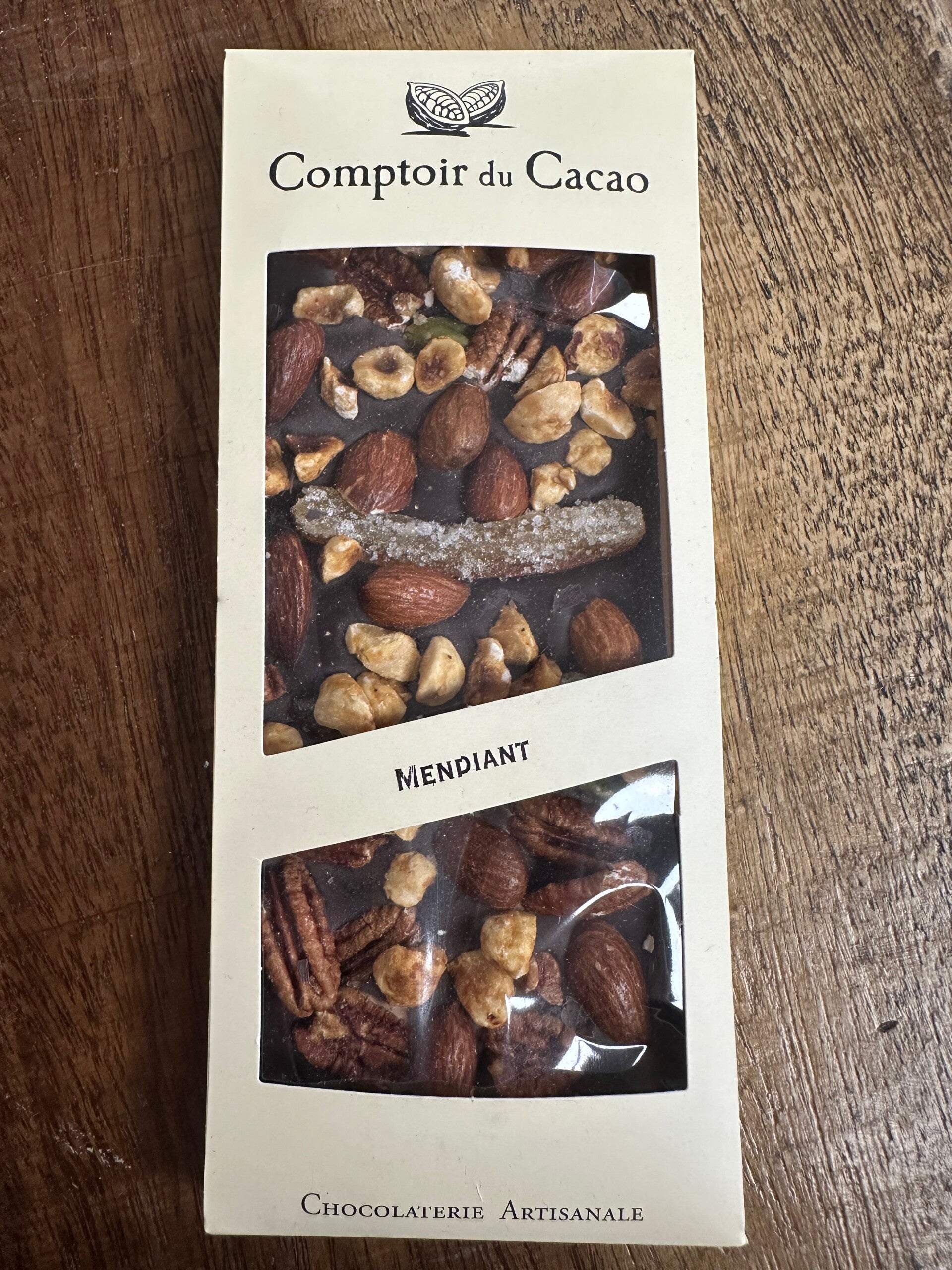 Tablette noire mendiant, COMPTOIR DU CACAO, 100g