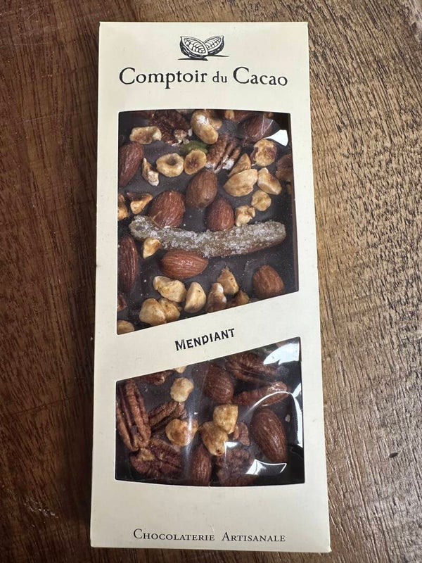 Tablette noire mendiant, COMPTOIR DU CACAO, 100g