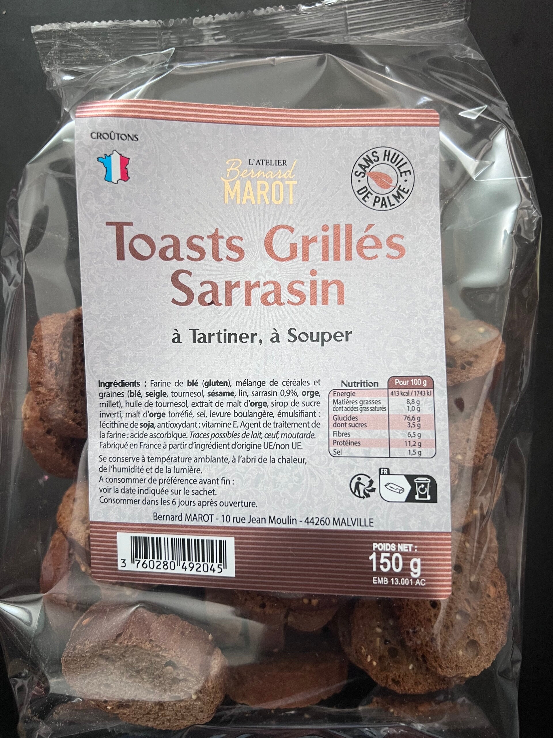 Toasts grilles sarrasin