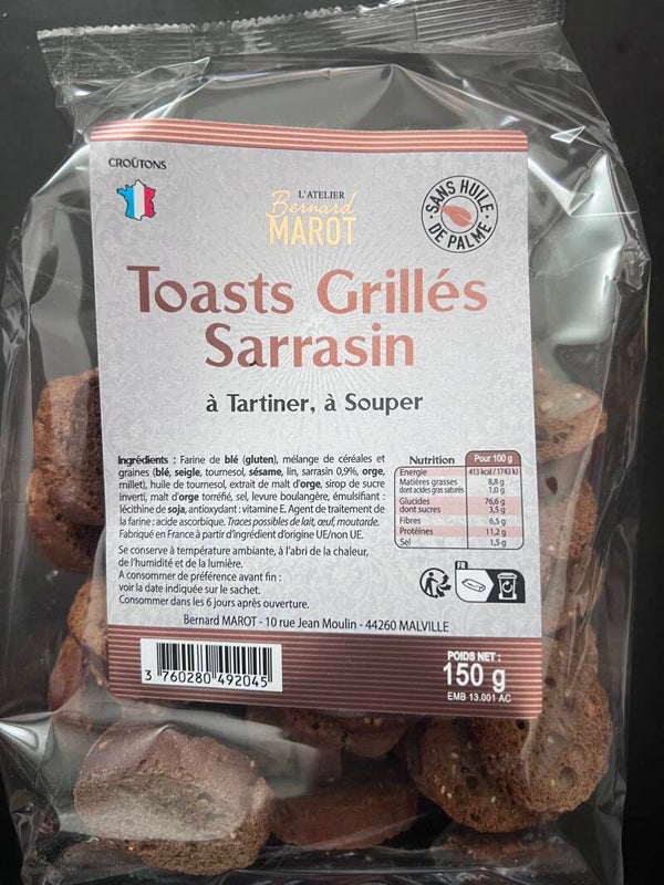 Toasts grilles sarrasin