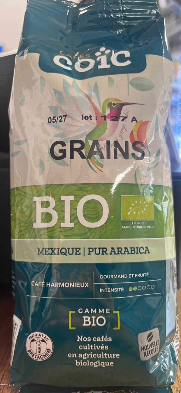 Café COÏC bio grains Mexique pur arabica, 250g