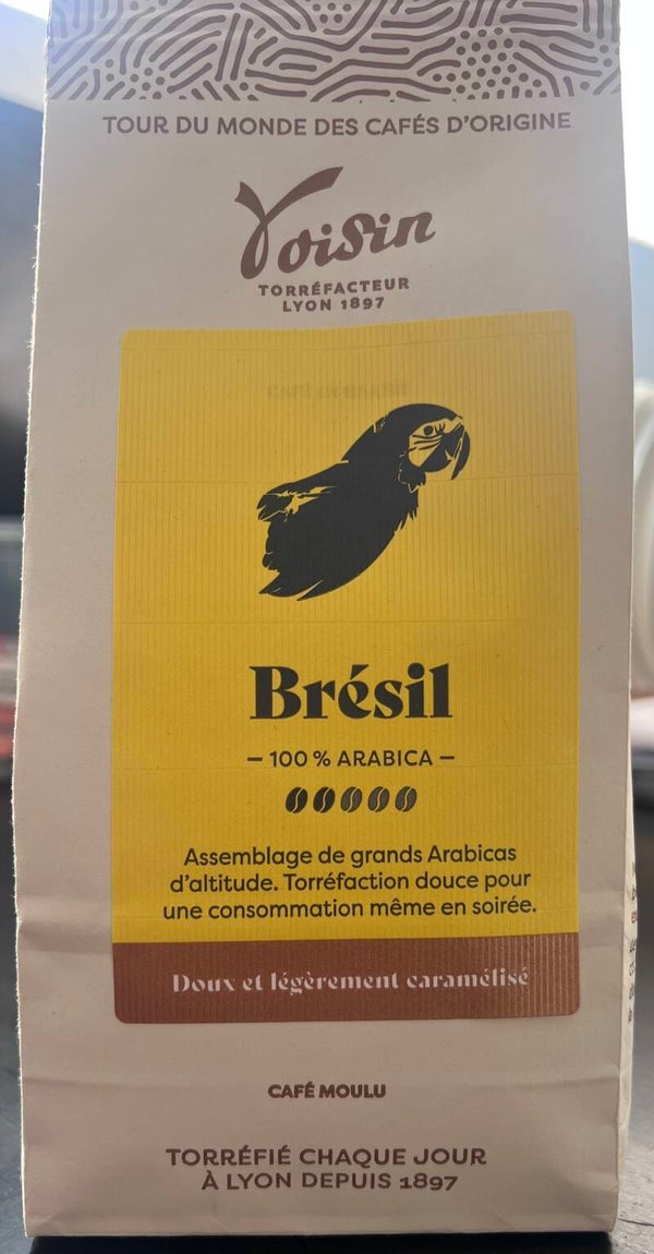 Café VOISIN, moulu Brésil, 100% Arabica, 250g