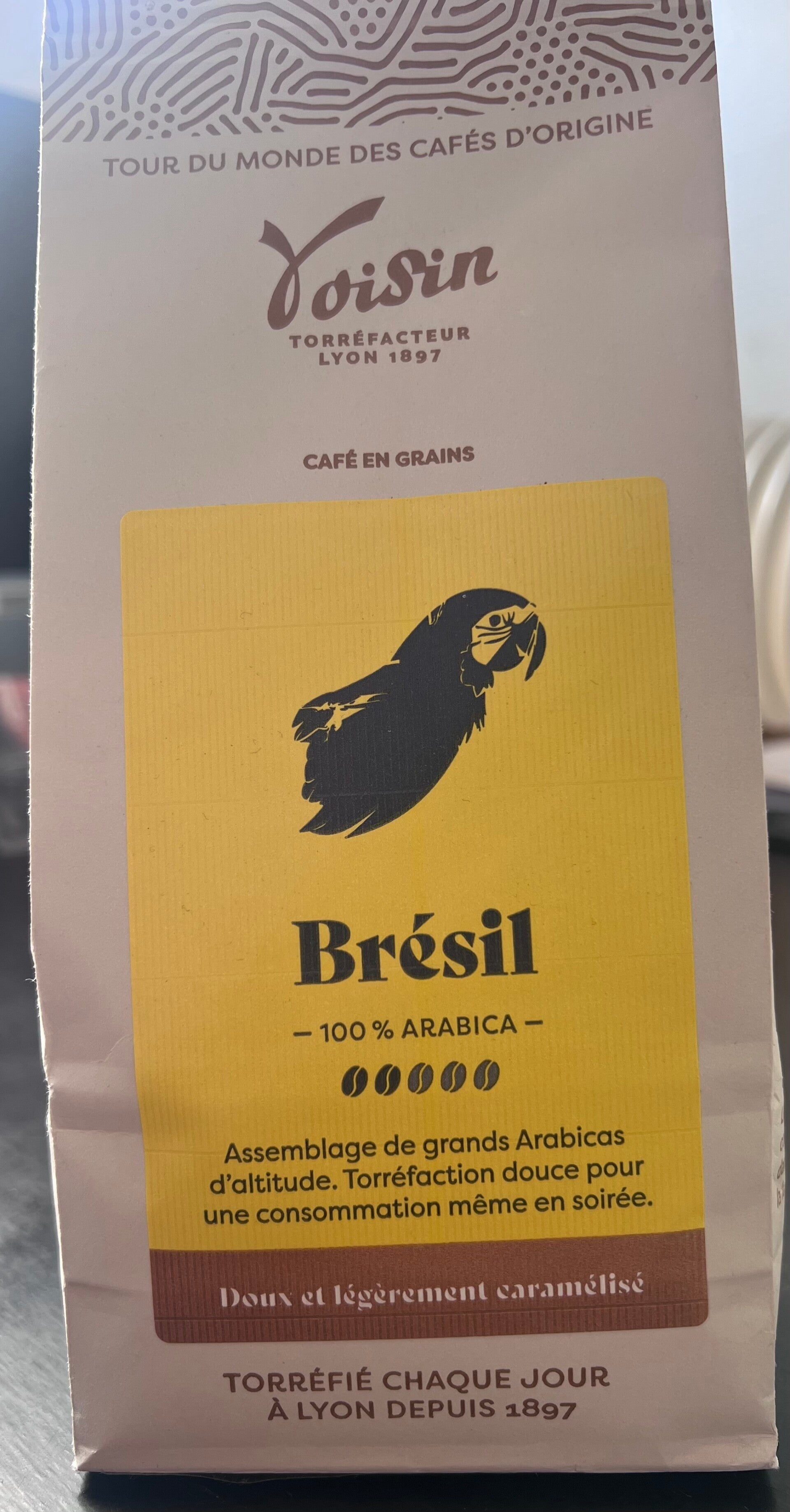 Café VOISIN, grains Brésil 100% Arabica, 250g