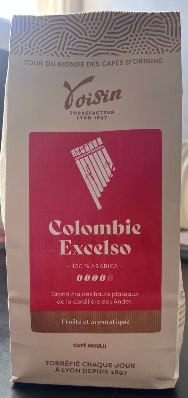 Café VOISIN, moulu Colombie Excelso, 100% Arabica, 250g