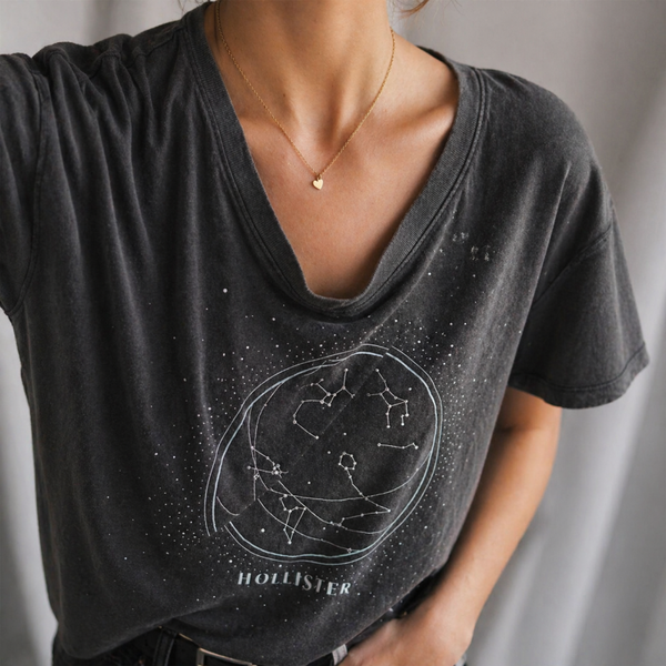 Personalisierte Halskette Gold | Silber mit mini Herz Gravuranhänger mit Geburtsstein Kristall - Edelstahl