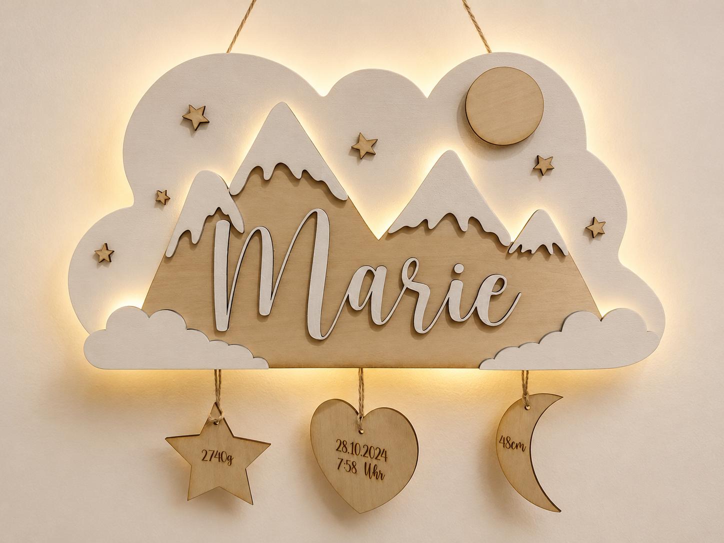 Kinderzimmerdeko - Wandlampe - personalisiert - Leuchte- Geburt Geschenk