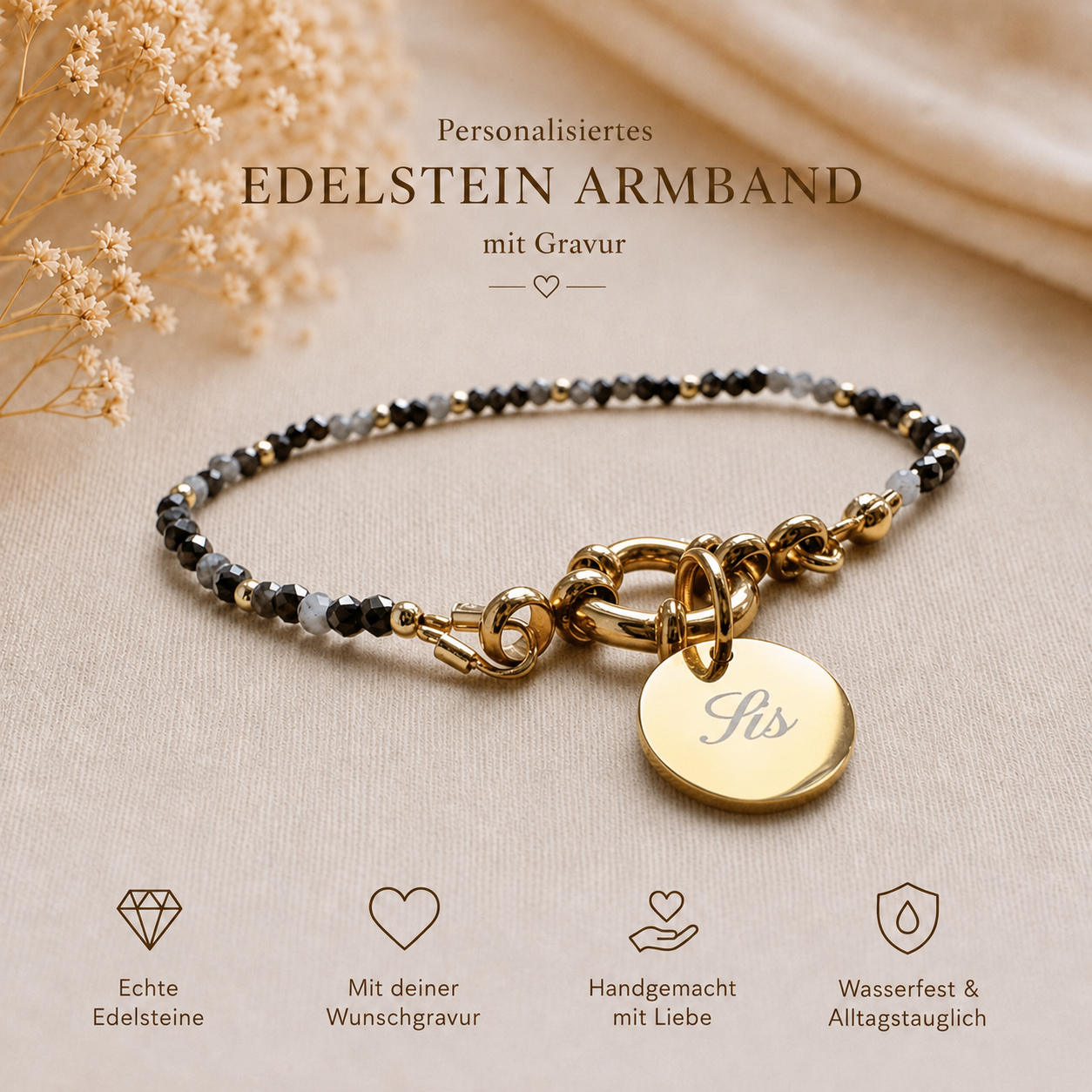 Mini-Edelsteinarmband in 5 Farbnuancen
