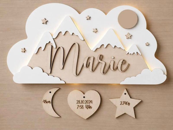 Kinderzimmerdeko - Wandlampe - personalisiert - Leuchte- Geburt Geschenk
