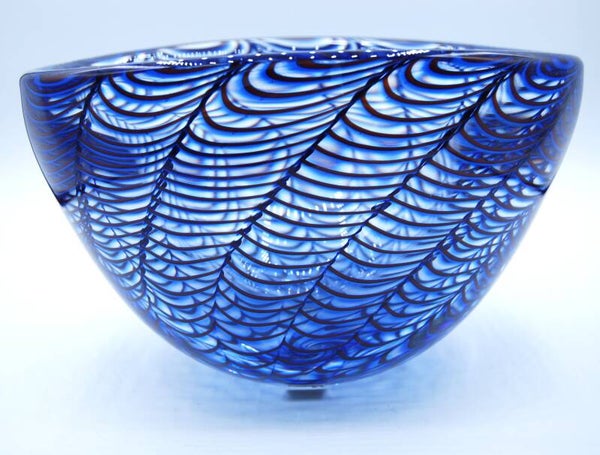 STUDIO AHUS. LARGE AND HEAVY BOWL IN BLUE. HANNE DREUTLER, ARTHUR ZIRNBACK