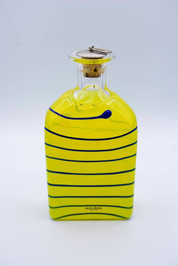 KOSTA BODA. ANNA ERHNER. BOTTLE´ EPOPQUE`.  YELLOW AND BLUE. SIGNED