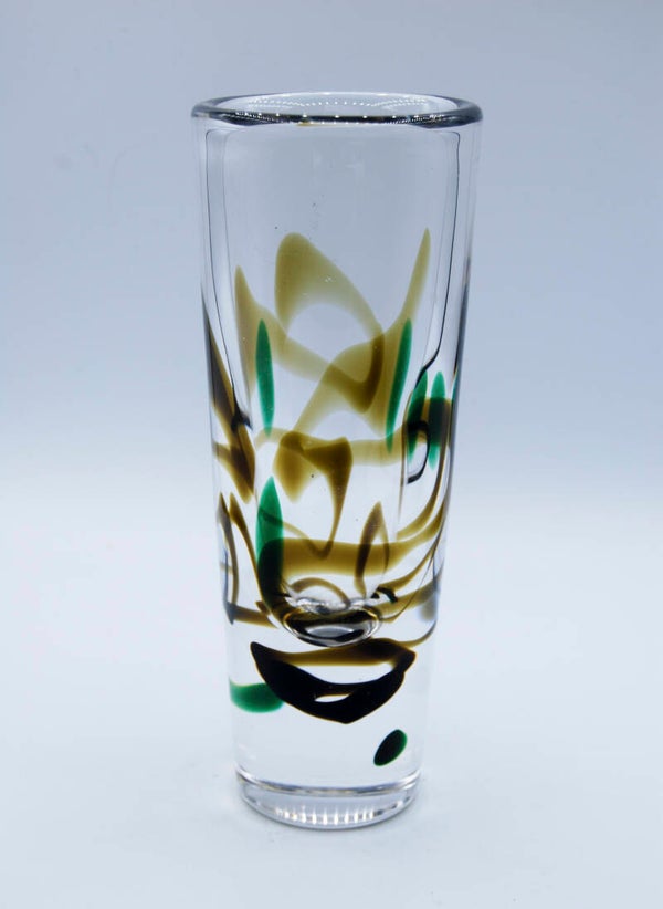 KOSTA: VICKE LINDSTRAND. VASE ´ ABSTRACTA´. SIGNED.20 CM