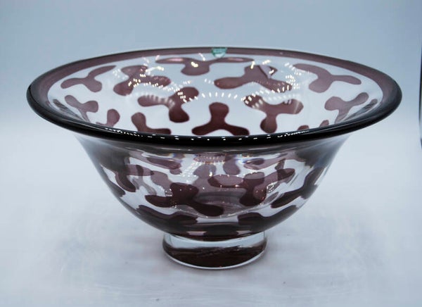 ORREFORS: UNIQUE HEAVY BOWL "LEOPARD" IN° BROWN. LARS HELLSTEN. PROV