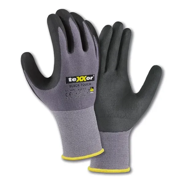 teXXor® Nylon-Strickhandschuhe BLACK TOUCH® VE = Pkg. á 12 Stück