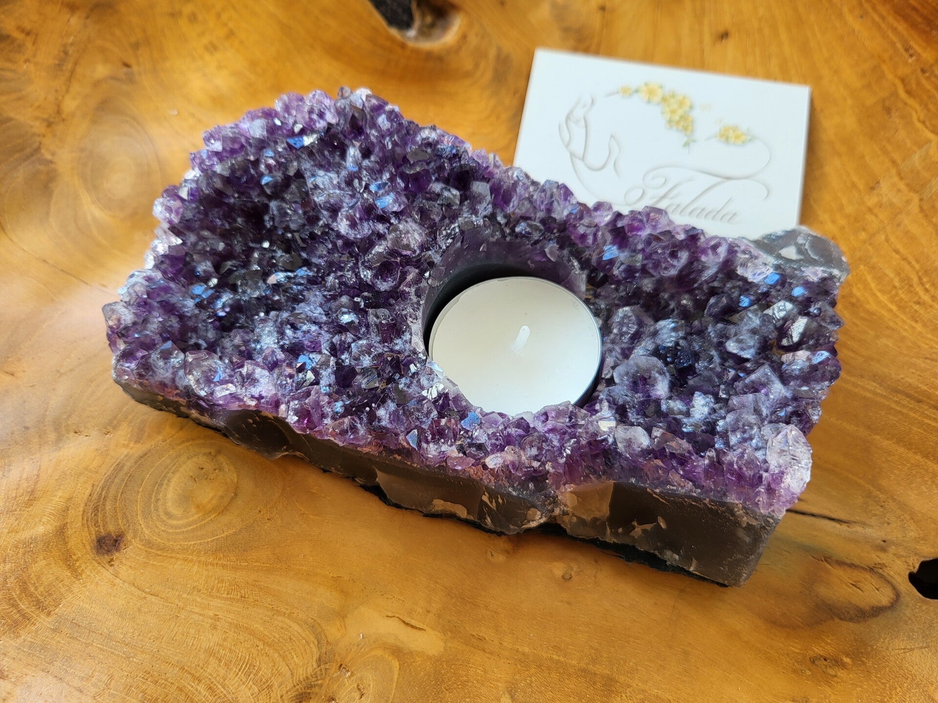 Amethist Cluster lichthouder