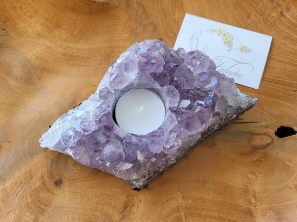 Amethist Cluster lichthouder