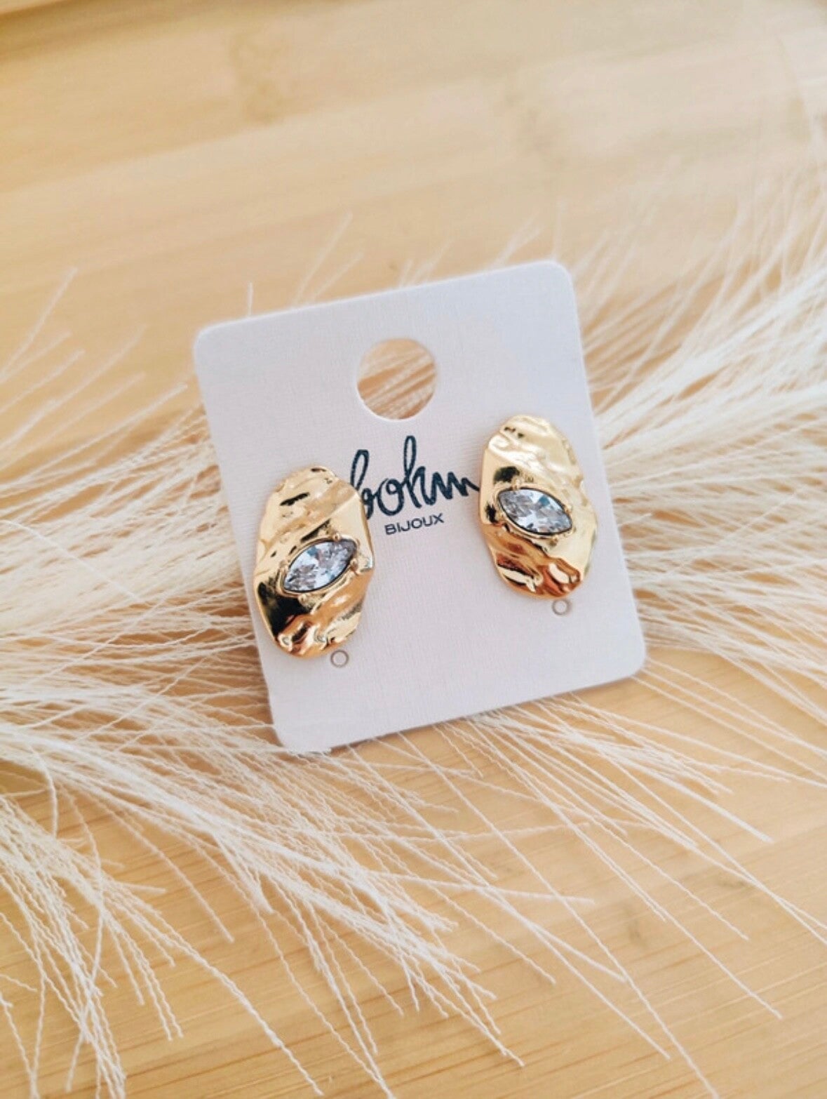 Boucles d’oreilles pépite avec Swarovski - acier