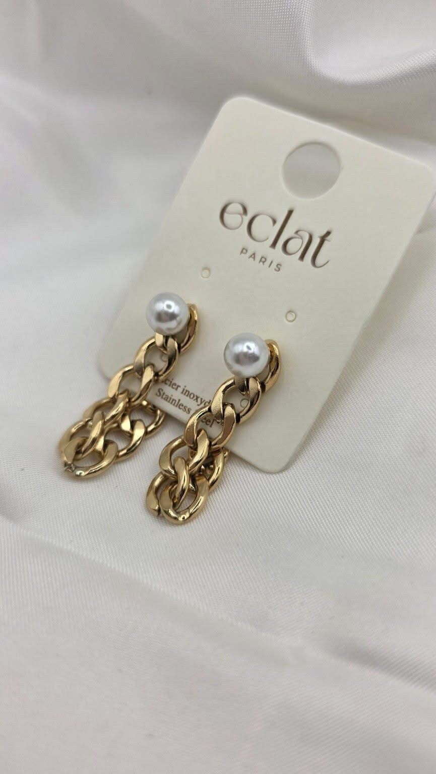 Boucles d’oreilles chaîne - acier