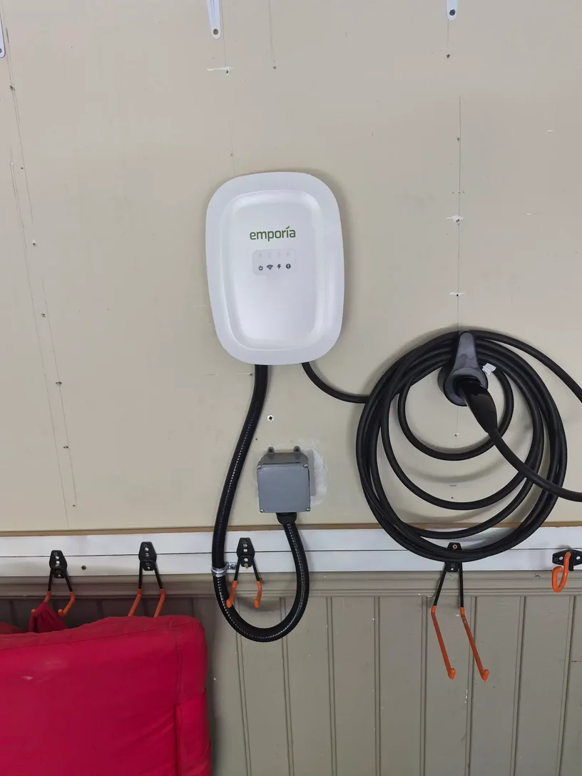 Emporia EV charger installed for homeowner in Grayson GA by Kais Pro Repairs
