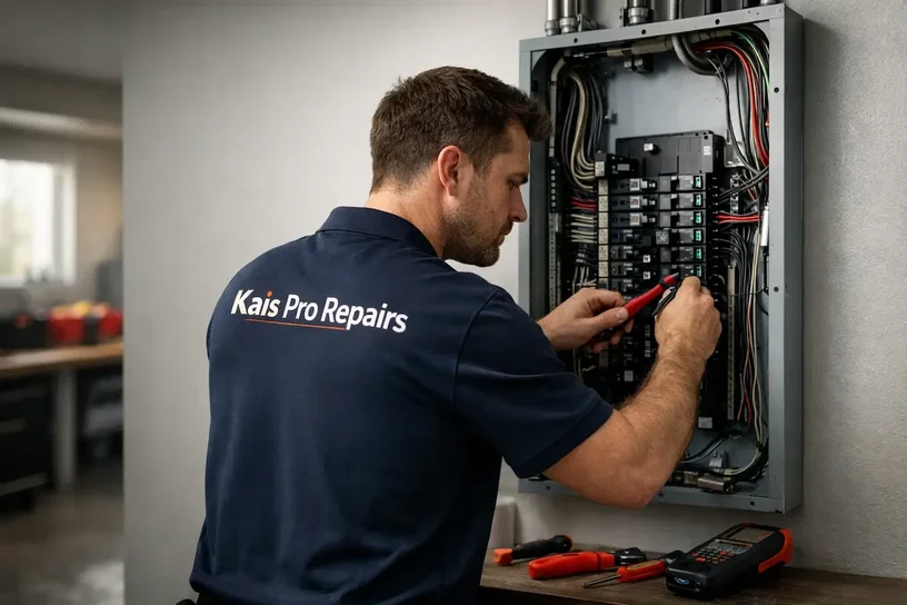 Kais Pro Repairs electrician upgrading a residential electrical panel
