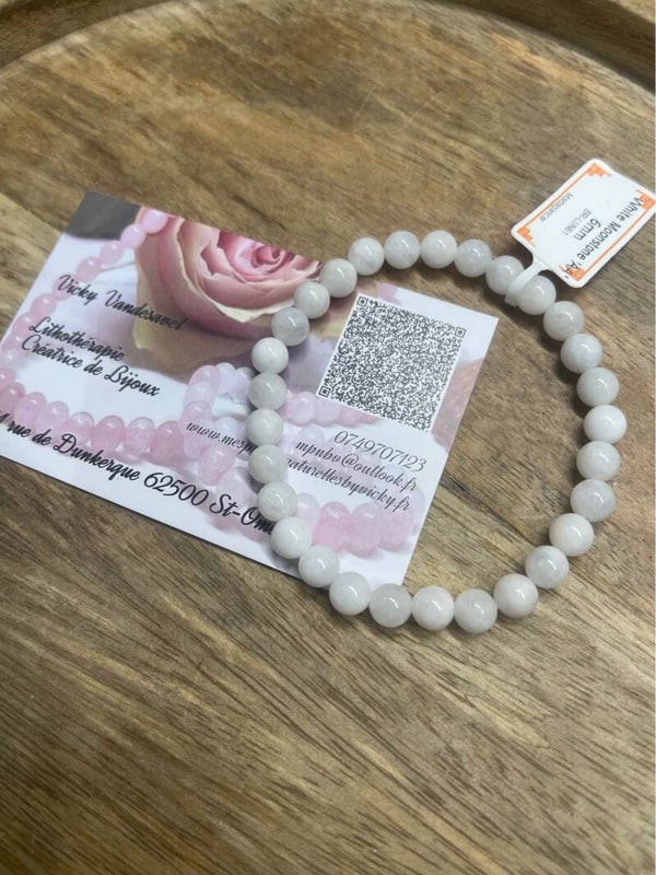 Bracelet Pierre de lune 6mm