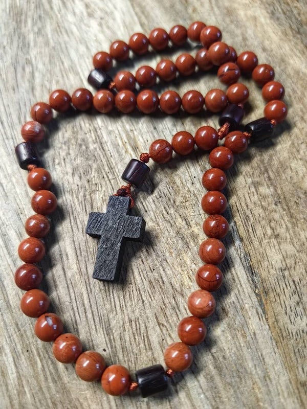 Chapelet Jaspe rouge