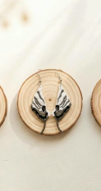 Boucles d'oreilles brodées papillon Plusieurs modèles