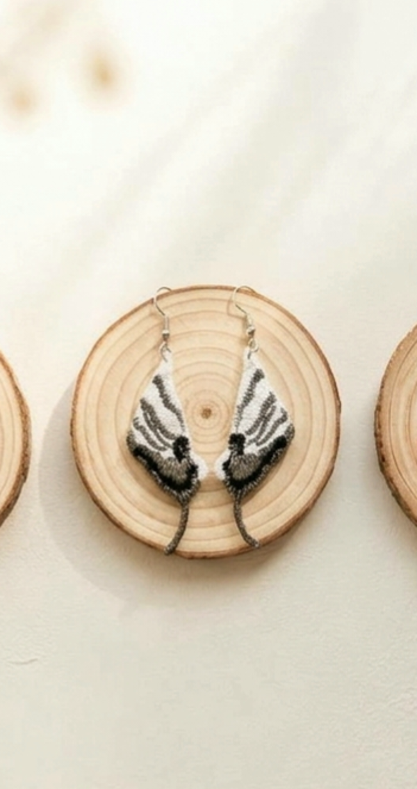 Boucles d'oreilles brodées papillon Plusieurs modèles