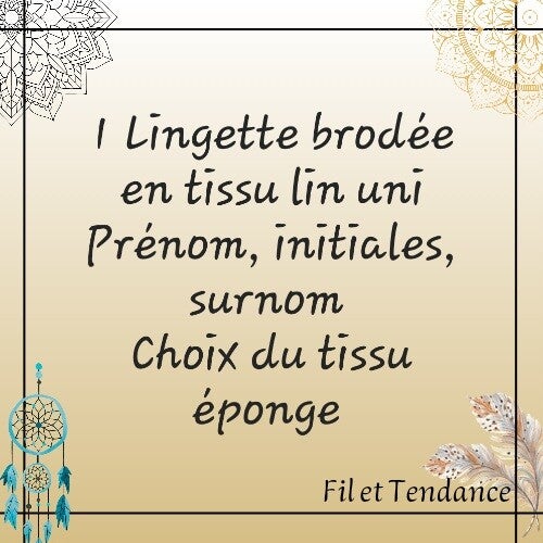 1 Lingette brodée