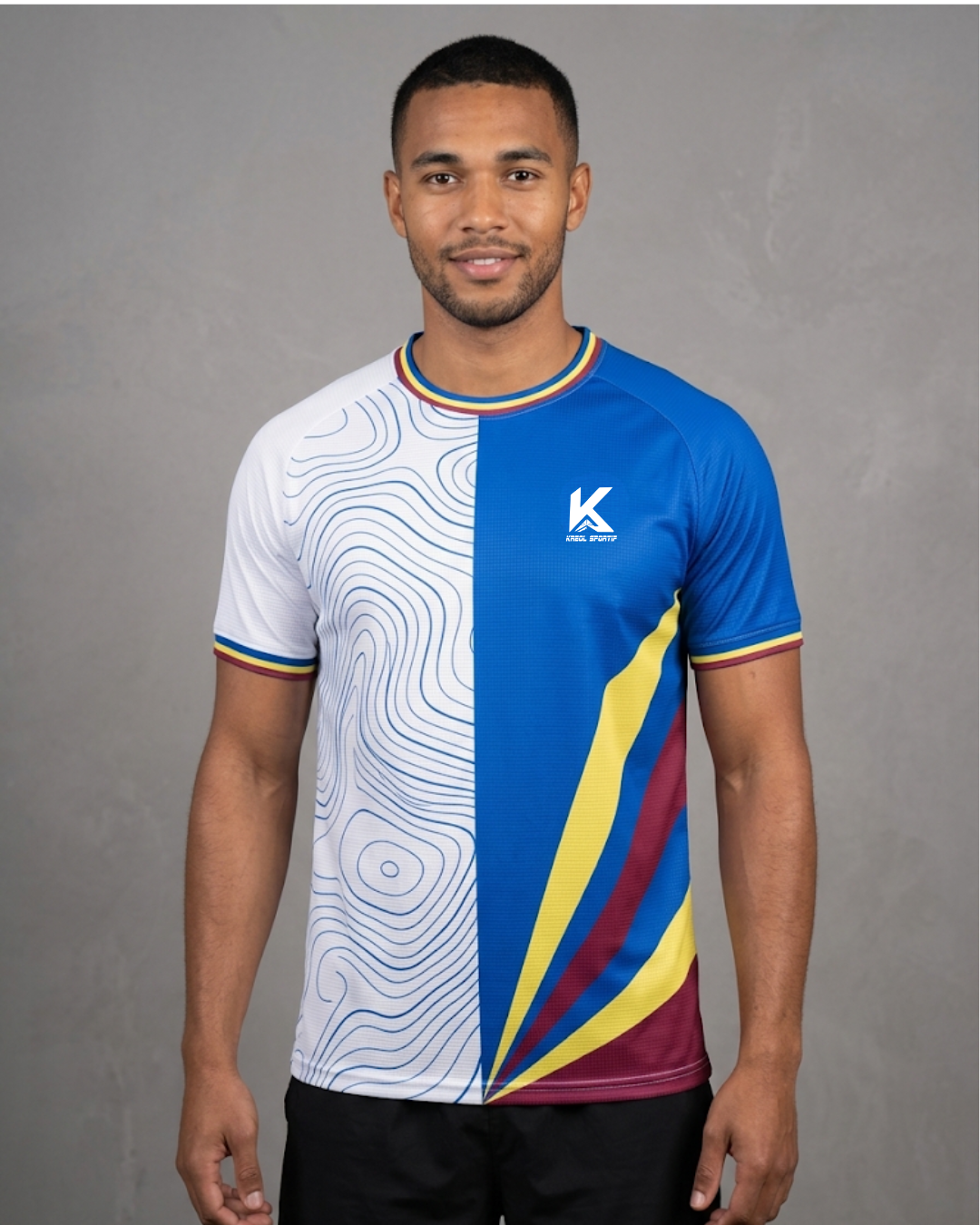 T-Shirt Run Relief Blanc/Bleu – KREOL SPORTIF