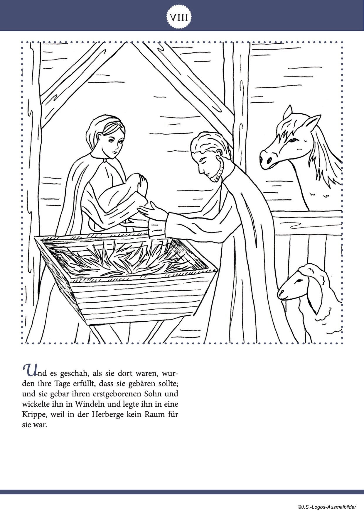 Die Geburt Jesu / Ausmalbilder | Logos Ausmalbilder