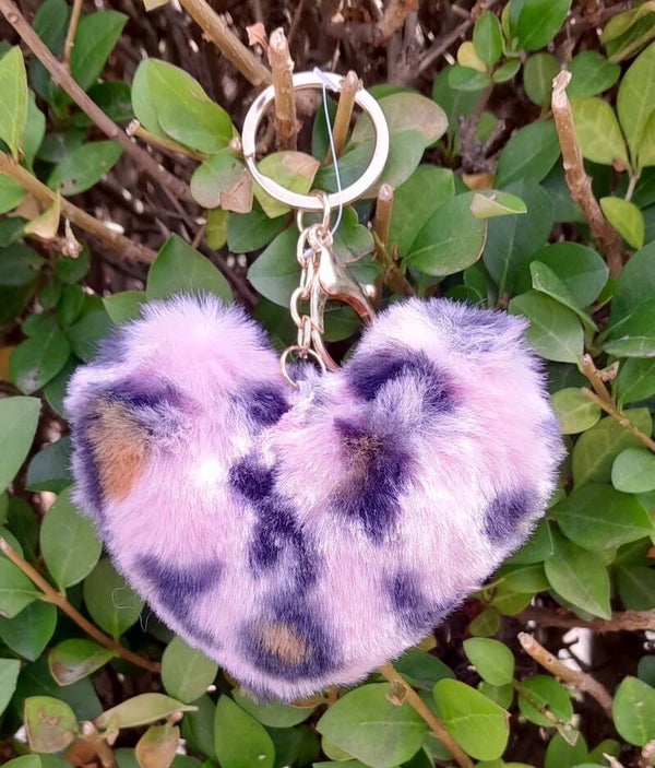 Sleutelhanger Hart Tijger Roze