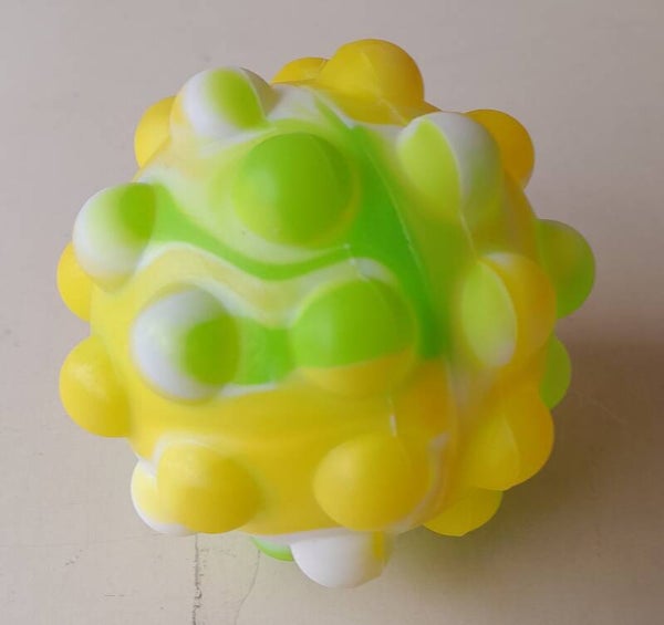 Fidget Pop IT Anti-Stress Bal 7cm Groen/Geel/Wit
