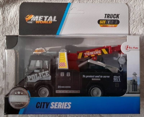 Toi-Toys Die Cast Metal World Truck Police Takelwagen
