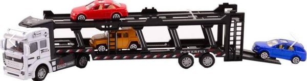 Super Cars Die-Cast Autotransporter + 3 Auto's Wit
