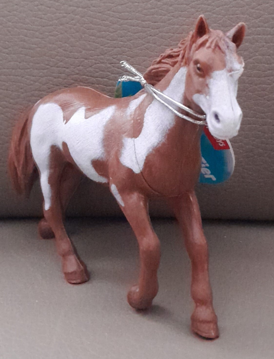 Toi-Toys Miniatuur Dier - Speelgoed Paard Bruin Met Witte Vlekken