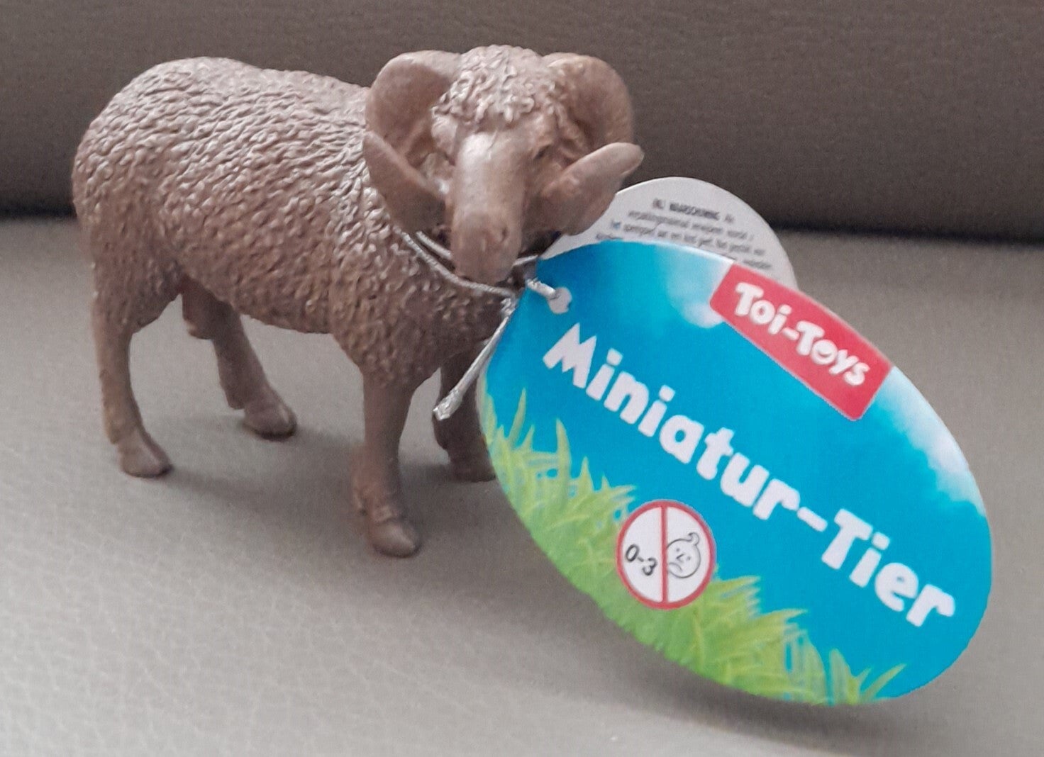 Toi-Toys Miniatuur Dieren - Speelgoed Schaap Ram Bruin