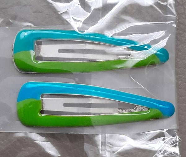 Haarspeld Klikklak Blauw Groen