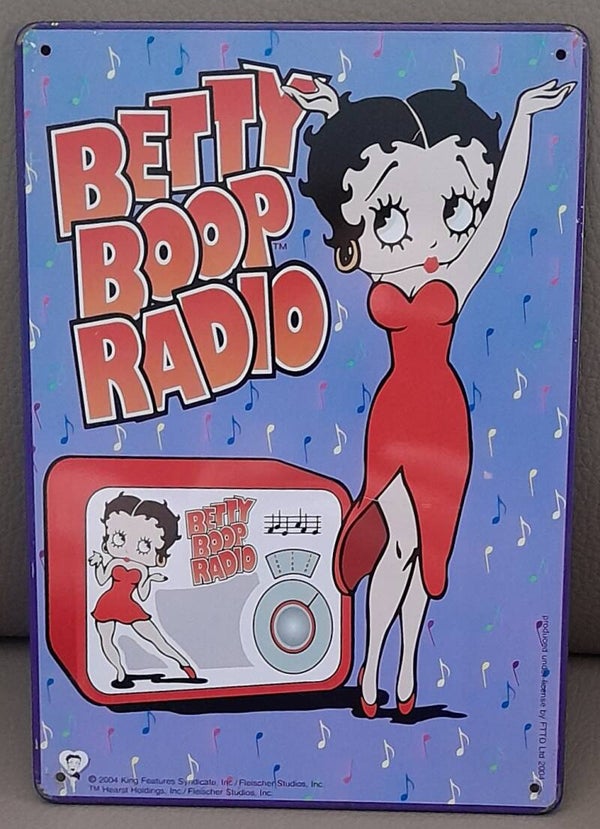 Metalen Muurdecoratie Betty Boop Radio