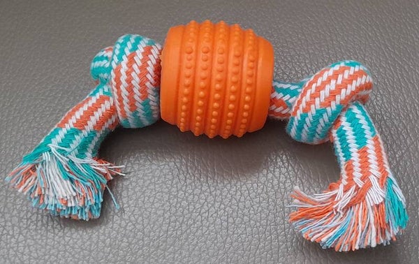 Honden Speelgoed Touw Bal Met 2 Knopen Oranje