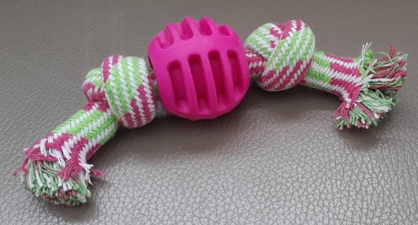 Honden Speelgoed Touw Bal Met 2 Knopen Roze