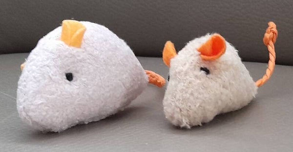 katten Speelgoed Pluche Muizen - Beige - 2 Stuks