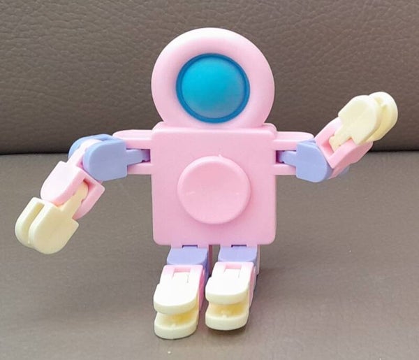 Fidget Pop It Spinner Met Vervormbare Delen Roze